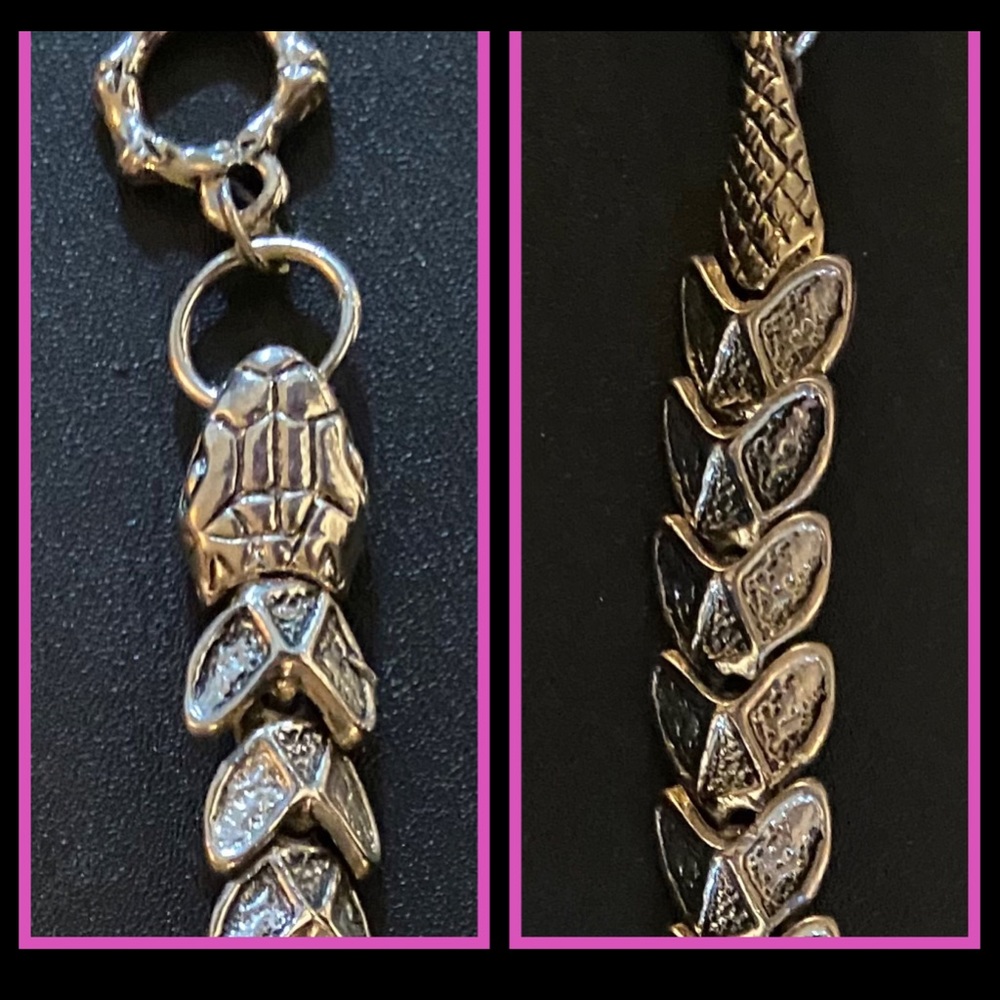 Vintage Heavy Silver Fish Bracelet